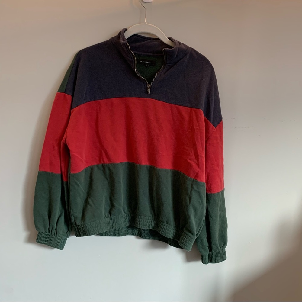 PacSun LA Hearts Color Block Quarter Zip